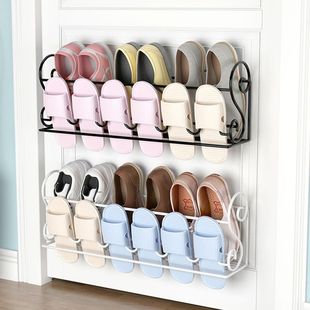 门上放鞋神器浴室拖鞋架简易门口家用室内好看多层收纳神器壁挂门