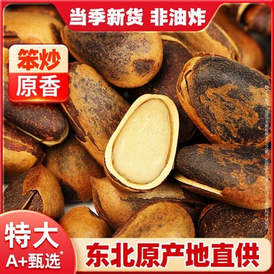 东北笨炒松子开口熟仁松籽2025新货原味非油炸大颗粒约850颗粒