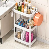 浴室卫生间置物架多层塑料收纳架厕所洗手间夹缝架子落地式 脸盆架