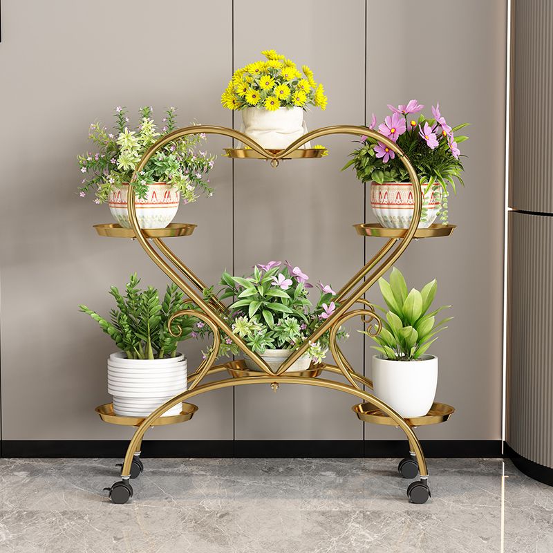 花架子室内家用移动花架带轮置物架飘窗心形花架