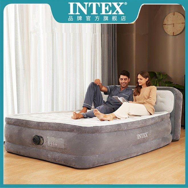 INTEX豪华款充气床加高带靠背双人充气床垫家用气垫床自动充气,户外/登山/野营/旅行用品,充气床,淘宝优惠券,粉丝福利购,淘宝优惠卷