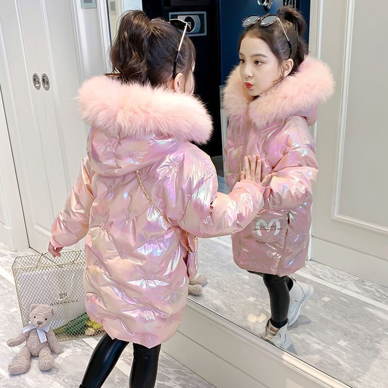 女童冬季羽绒棉服新款儿童棉衣中长免洗棉袄女孩冬装韩版洋气外套