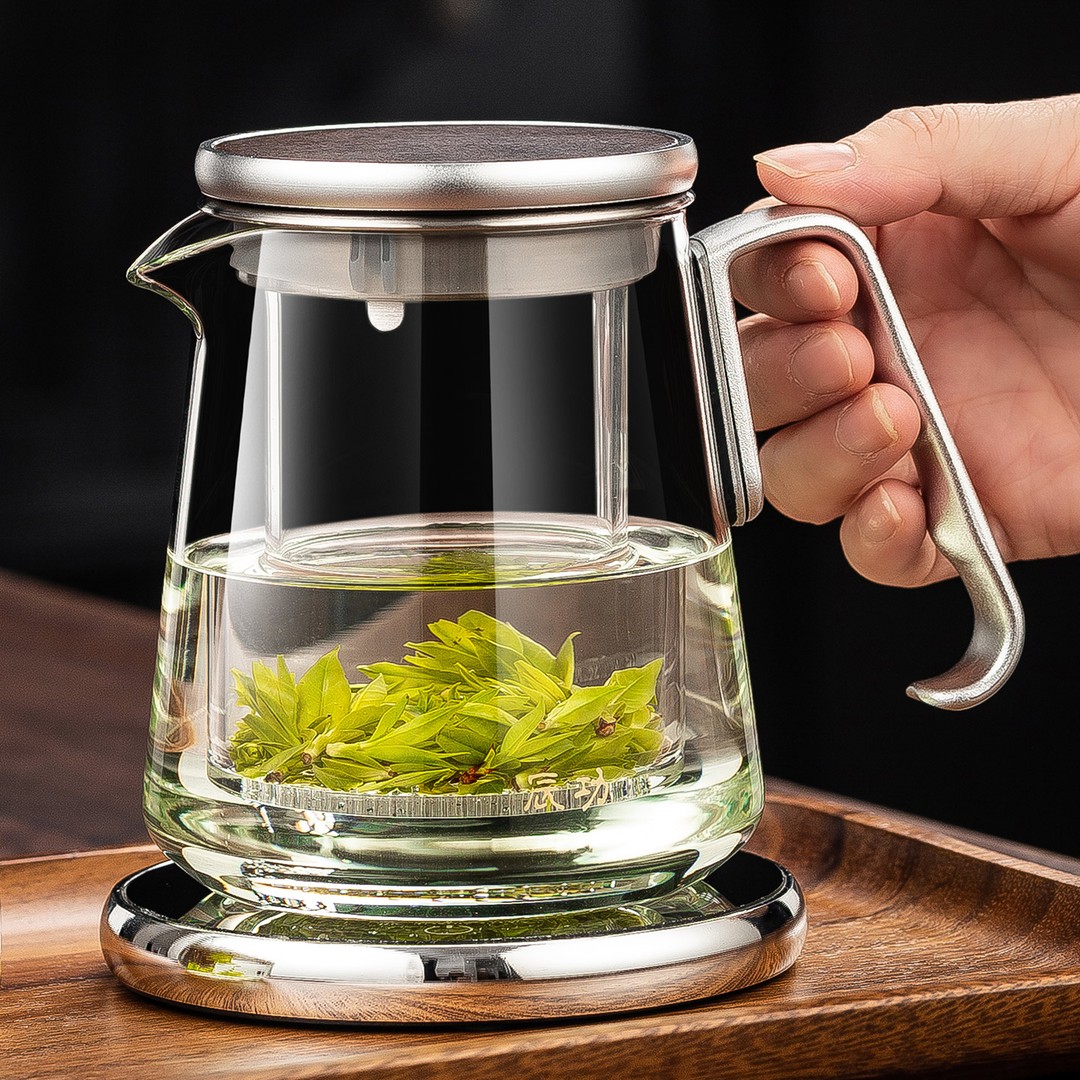 2025新款玻璃泡茶壶玻璃内胆加厚耐热绿茶泡茶器家用办公室沏茶杯