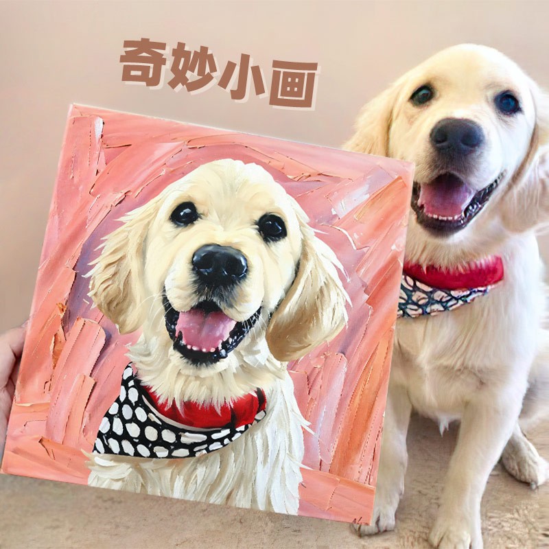 上品印画宠物定制 画像盲盒 猫狗仓鼠兔子龙猫鹦鹉肖像油画礼物