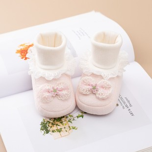 1岁女宝宝套脚袜鞋 婴儿鞋 新生儿0 软底学步鞋 防滑不掉6 子春秋季