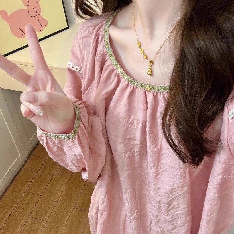 【桃之夭夭】春秋新款国风云朵棉少女睡衣套装甜美可爱家居服可外,女装/女士精品,真丝上装,淘宝优惠券,粉丝福利购,淘宝优惠卷