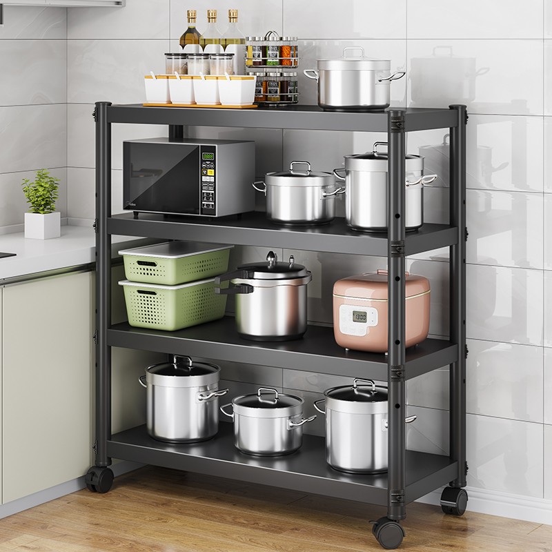 新款厨房多功能置物架落地置物架阳台加厚收纳架家用菜架厨房用