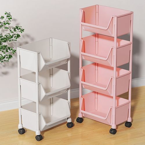 小推车置物架多层收纳架厨房家用客厅零食柜水果蔬菜篮子移动书架