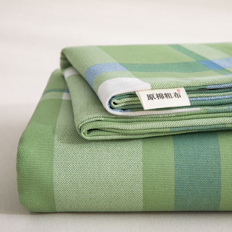 新款四季通用加厚老粗布床单单件夏季凉感宿舍学生老棉布三件套