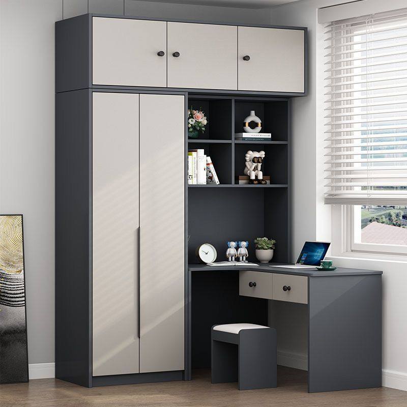 衣柜书桌一体简约现代家用小户型大容量柜子转角电脑桌大衣橱