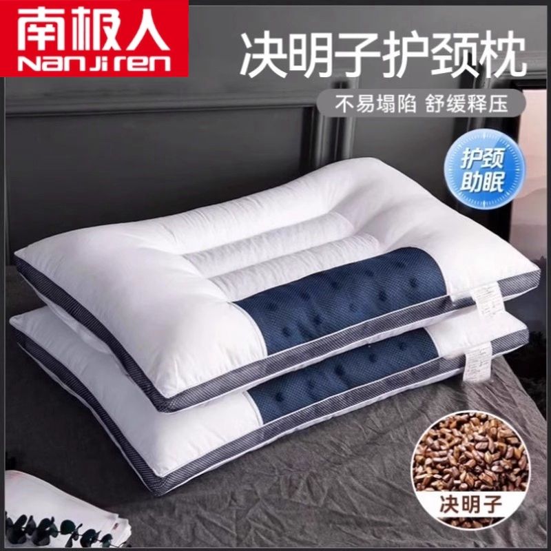 南极人决明子枕头护颈椎助睡眠成人家用枕芯一对装宿舍单人荞麦