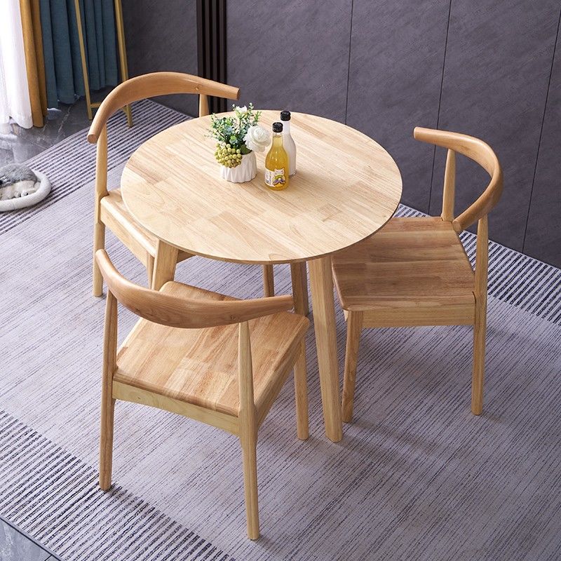 阳台茶桌椅网红全实木餐桌椅咖啡厅桌椅休闲桌洽谈桌茶几餐厅圆桌