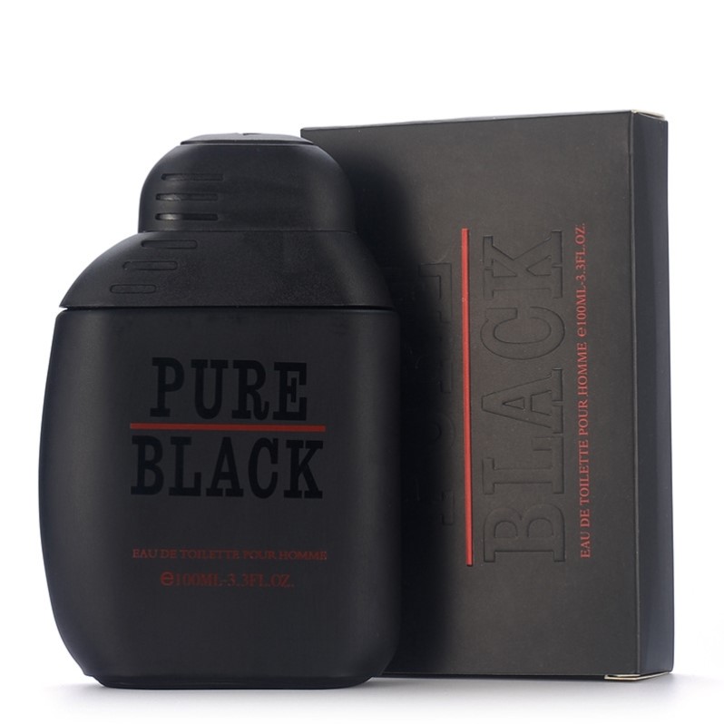 PURE BLACK Perfume Men 男士香水100ml持久烟草味木质皮革香调