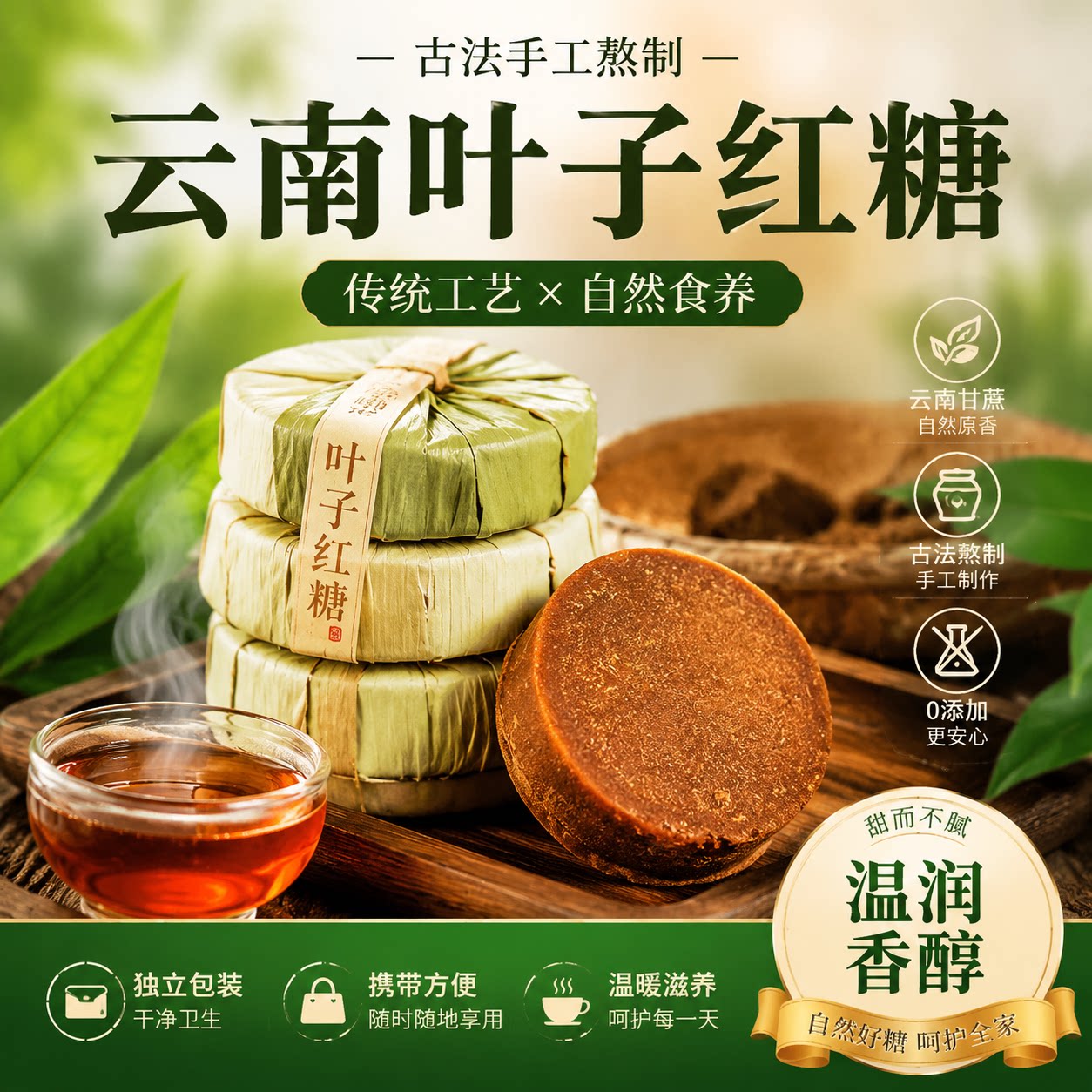 云南古法手工纯甘蔗红糖块
