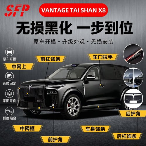 岚图泰山X8专用车窗黑化饰条