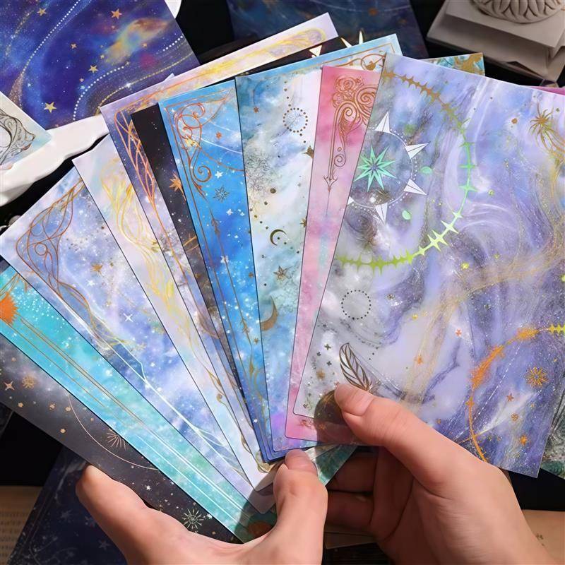 高颜值打底纸繁光星梦背景素材ins梦幻闪膜咕卡造景手帐diy装饰纸