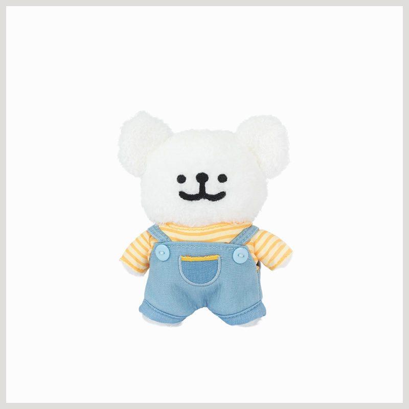 线条小狗Maltese原创牛仔背带裤毛绒挂件书包背包挂饰小狗玩偶