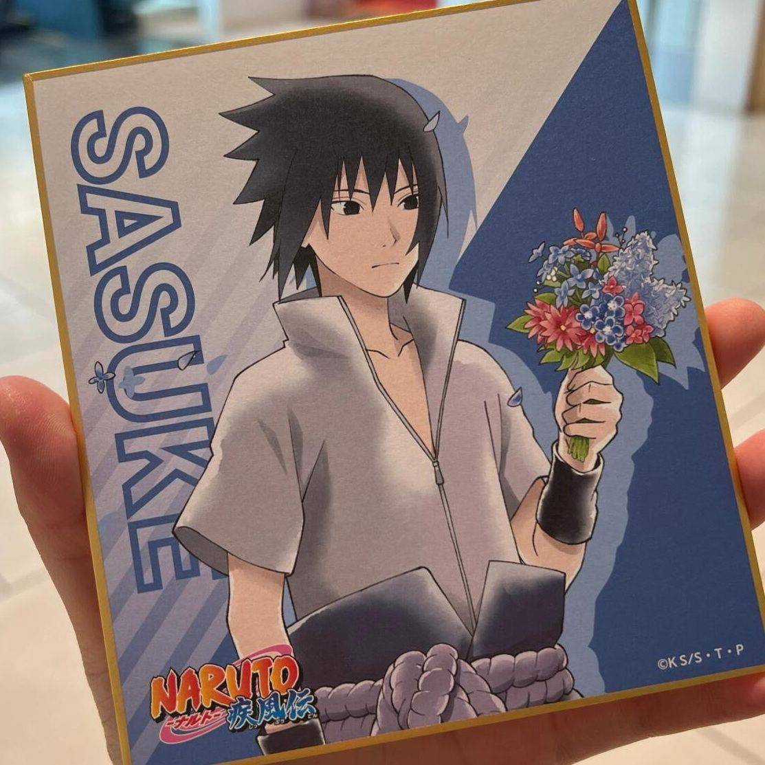 新款日谷色纸 火影忍者宇智波佐助a咖捧花色纸 火影忍者色纸