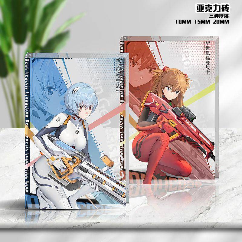 eva联动勝利女神妮姬周边明日香绫波丽透明亚克力砖动漫角色立牌