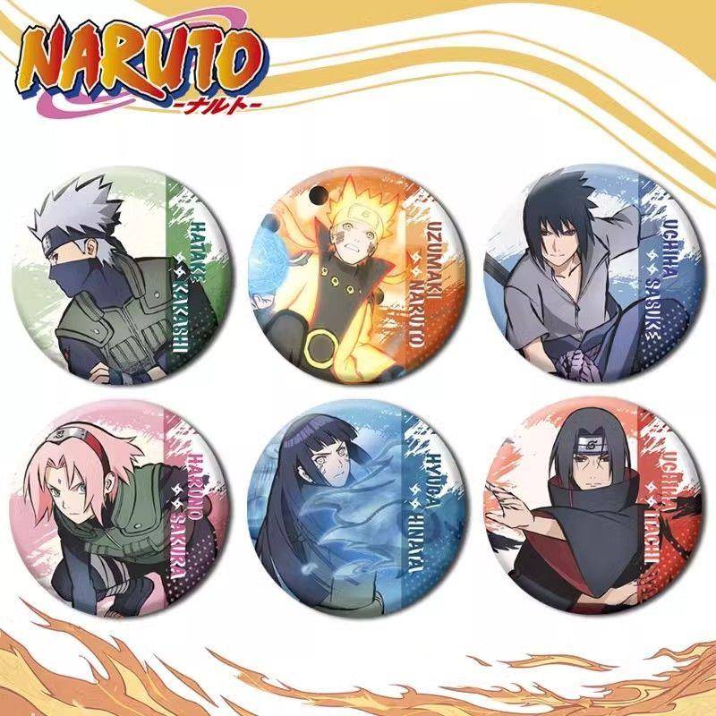 火影忍者周边马口铁徽章胸针吧唧鸣人佐助小樱挂件二次元动漫谷子