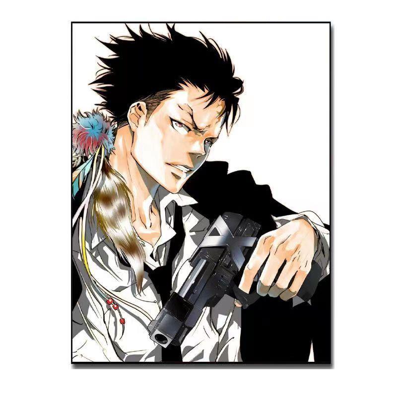 家庭教师数字油画diy动漫卡通帅气简单解压艺术卧室填色装饰画