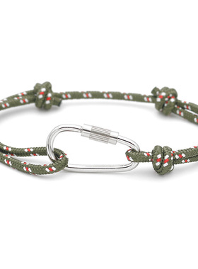 新款 多功能登山扣 抖音网红饰品手链 马克龙色RPET绳手链