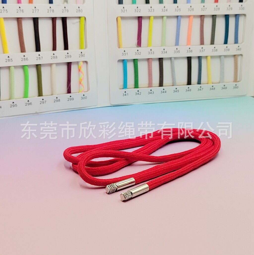 服装抽绳 棉彩色时尚卫衣帽绳亮钻头高档休闲裤头绳裤腰饰品绳子