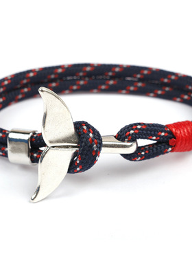 厂家供应跨境款欧美风编织手链亚马逊 船锚手链鱼尾 船锚手饰