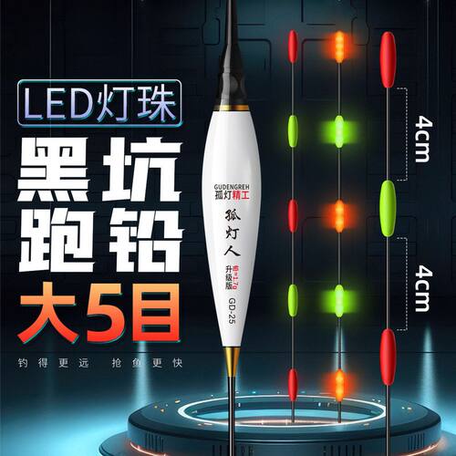 大五目LED灯珠漂电子漂无铅自立漂黑坑大物跑铅漂