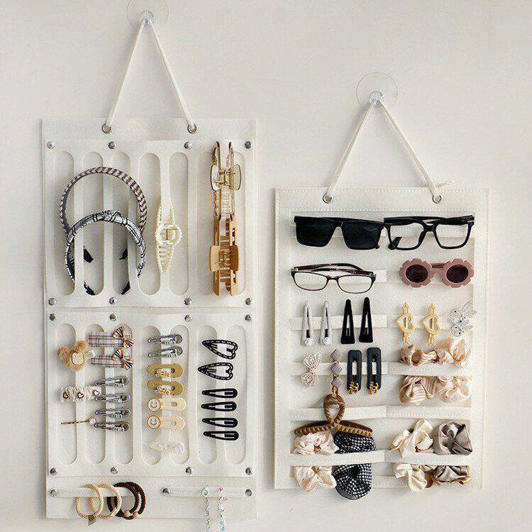 棉道头饰发卡眼镜等装饰品门后换衣间收纳挂袋化妆台杂物整理神器