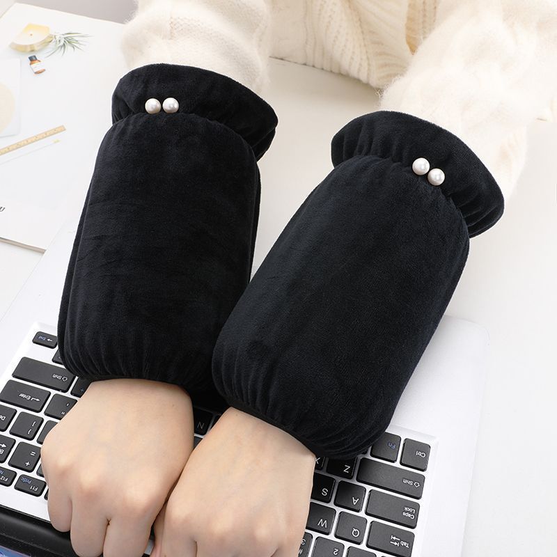 短款珍珠绒布袖套女士冬季防污