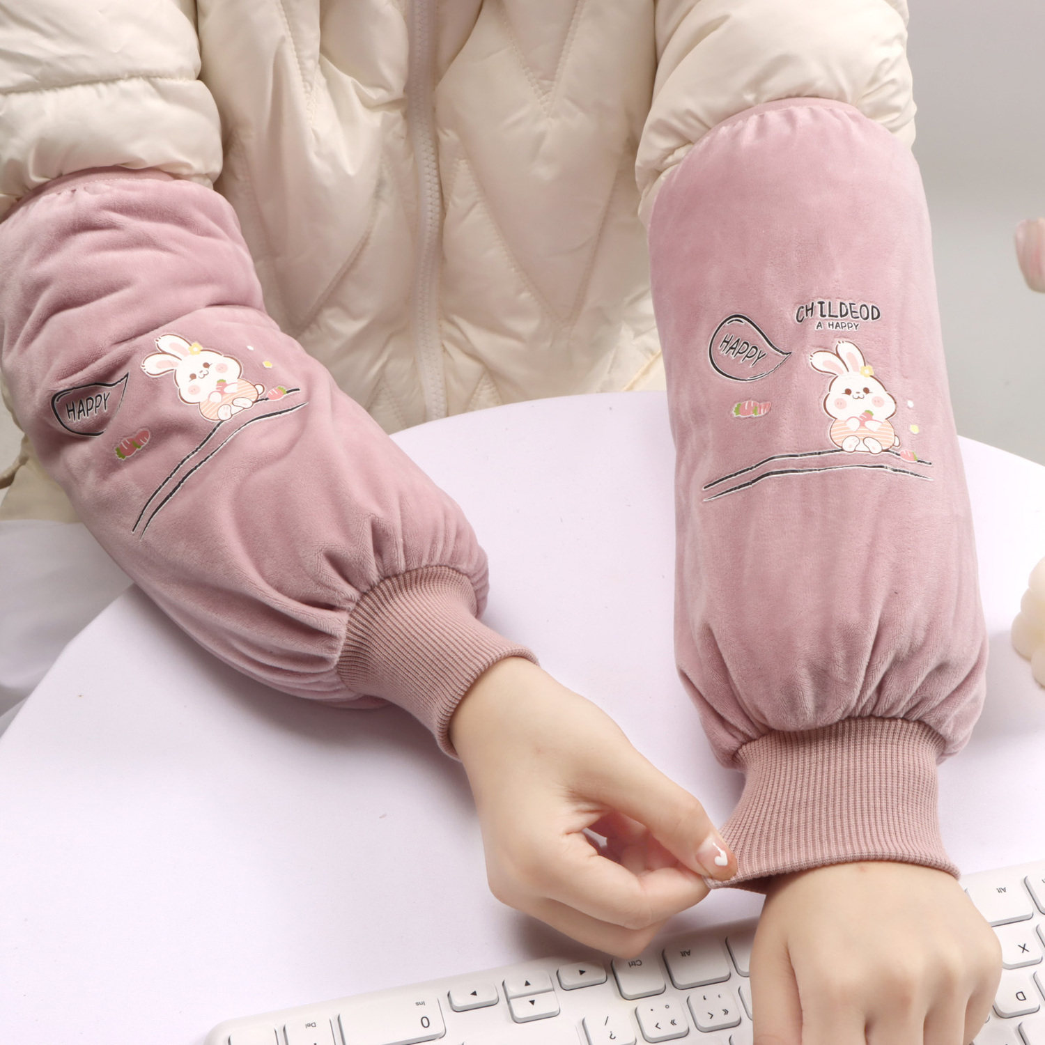 新款长款防污袖套厨房家务工作