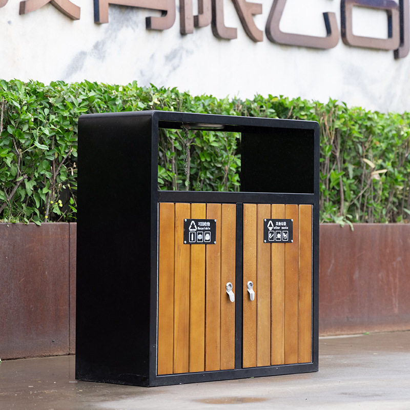 户外垃圾桶不锈钢分类果皮箱广场公园景区学校钢木方形垃圾筒,商业/办公家具,垃圾筒/烟灰皿/垃圾桶,淘宝优惠券,粉丝福利购,淘宝优惠卷