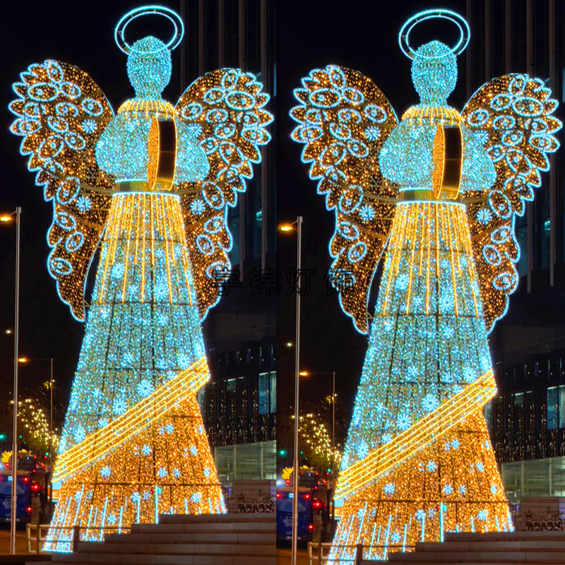 源头工厂节日灯饰圣诞节户外装饰LED天使主题造型灯出口