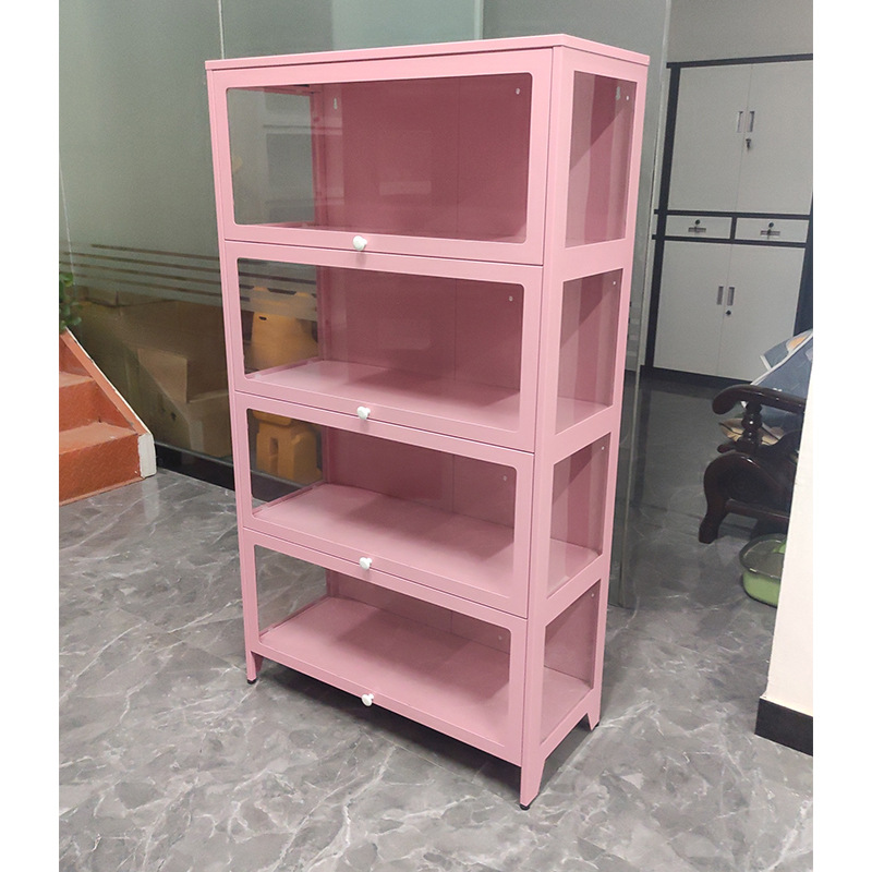 钢制手办展示柜乐高化妆品包包收纳储物柜家用玻璃防尘书柜置物架