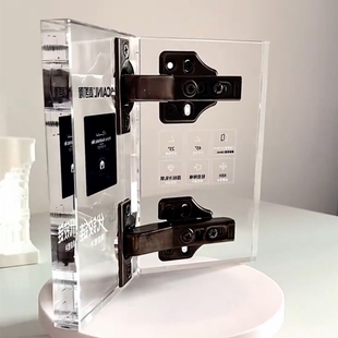 五金铰链展示板高透明亚克力定制logo喷印雕刻铰链测试板展示架