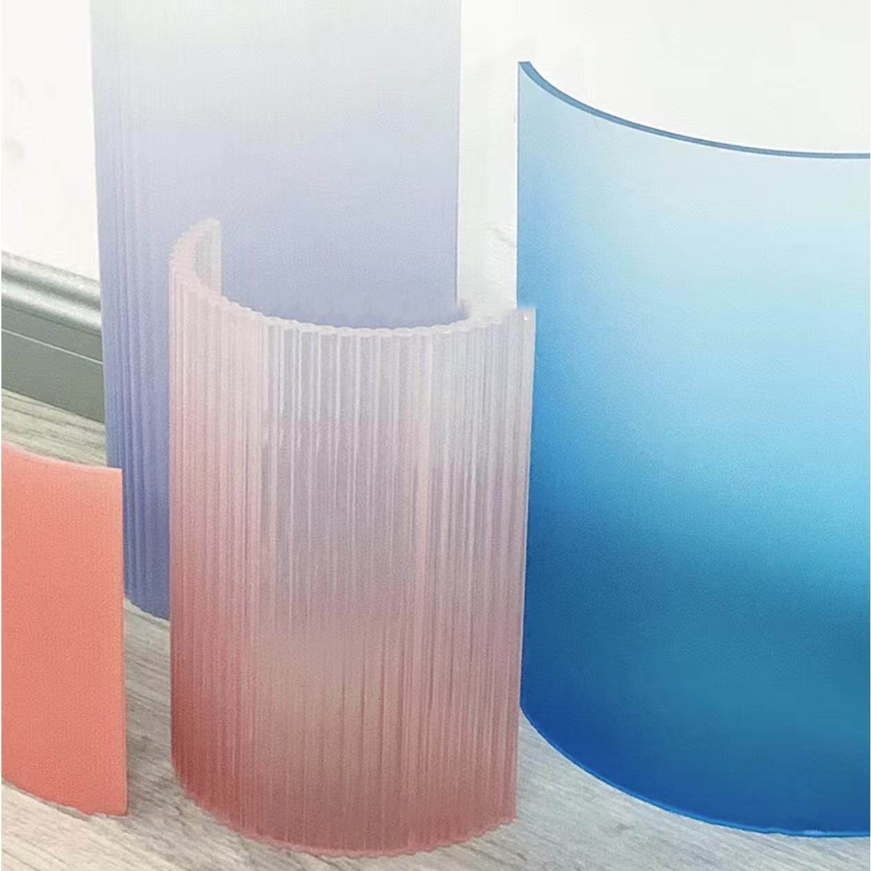 有机玻璃曲面UV染色高透明亚克力板弧形定制加工丝印雕刻热弯制作