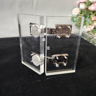 五金铰链展示板高透明亚克力定制logo喷印雕刻铰链测试板展示架