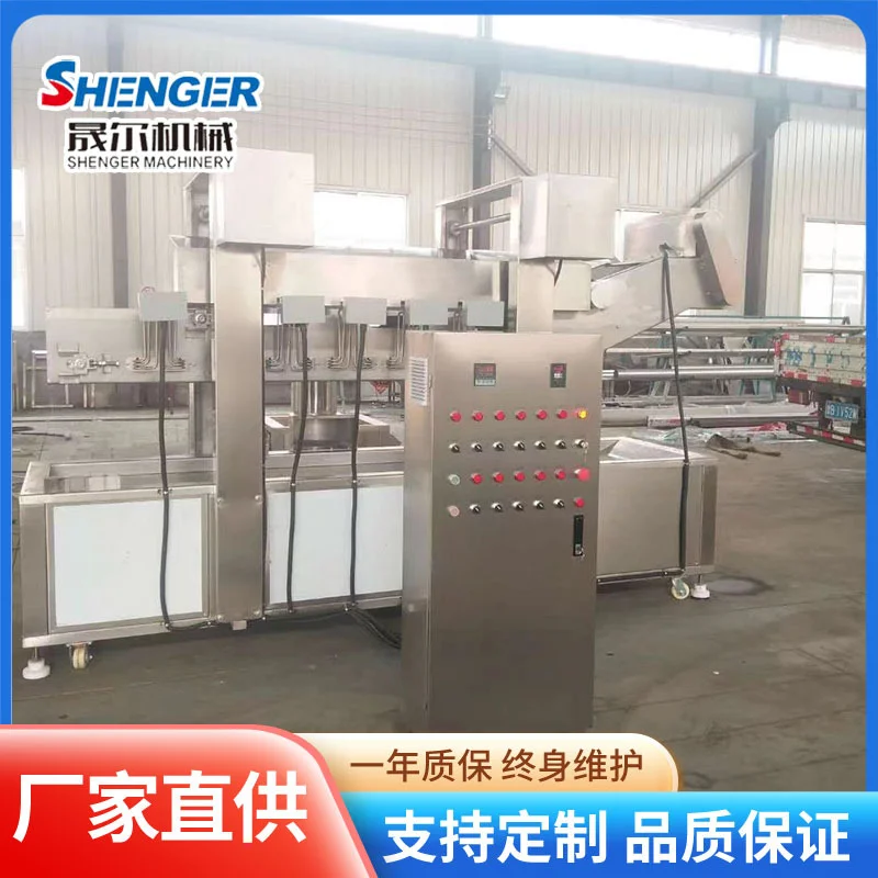 连续式脆饼薄脆油炸机 鸡米花 油条油炸线 控温型炸鸡胸肉条设备