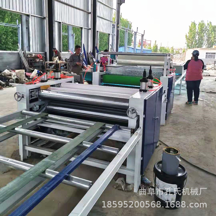 木饰面PVC膜贴面机 效果图展示 自动涂胶PUR热熔胶大板平贴机厂家
