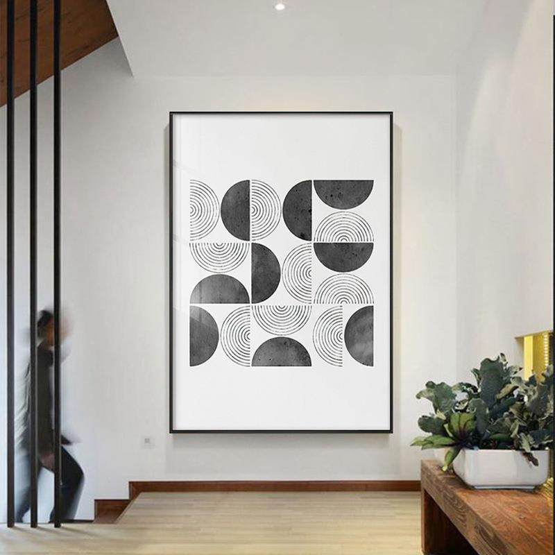 黑白灰系现代简约设计师搭配挂画卧室床头挂画软装客厅走廊装饰画