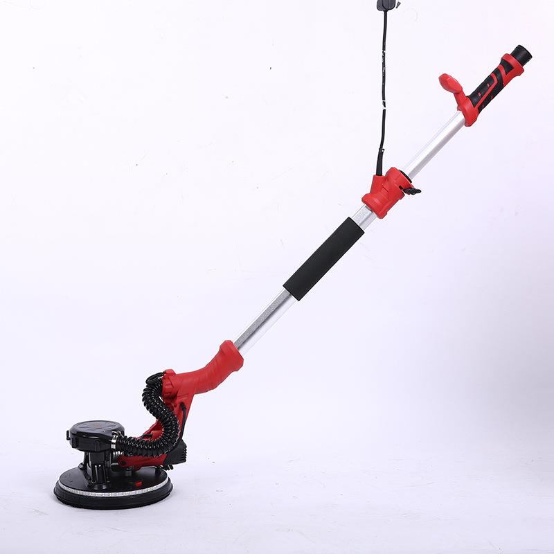 墙面腻子无尘自吸灯带砂纸沙皮长杆抛光磨墙机手持电动圆盘打磨机