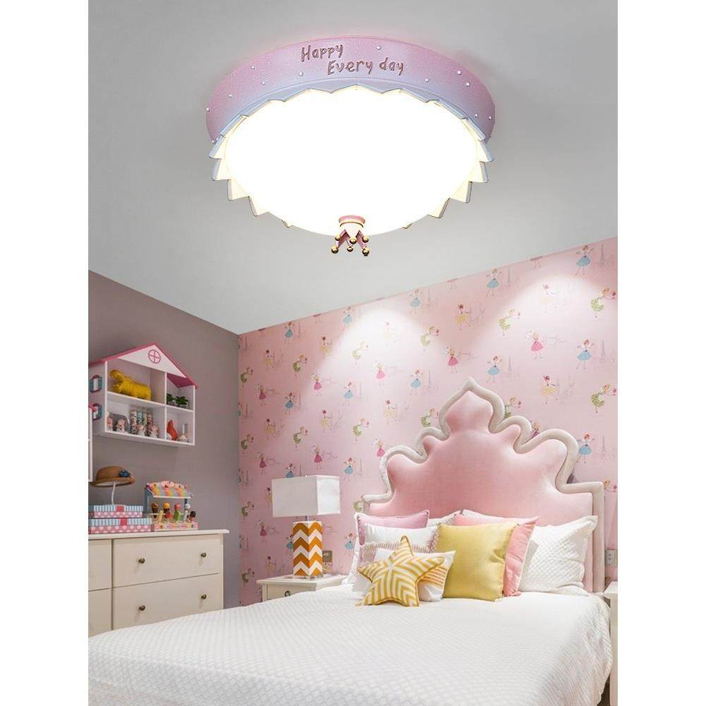 皇冠吸顶灯led儿童房公主灯女孩卧室个性创意卡通梦幻粉色灯饰具