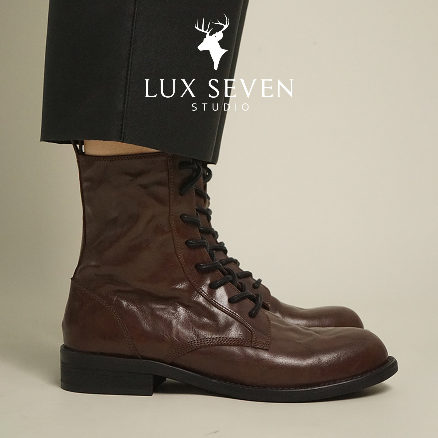 17号的下午 | 原创抓皱胎牛皮 马丁靴2025新款英伦风短靴 靴子女