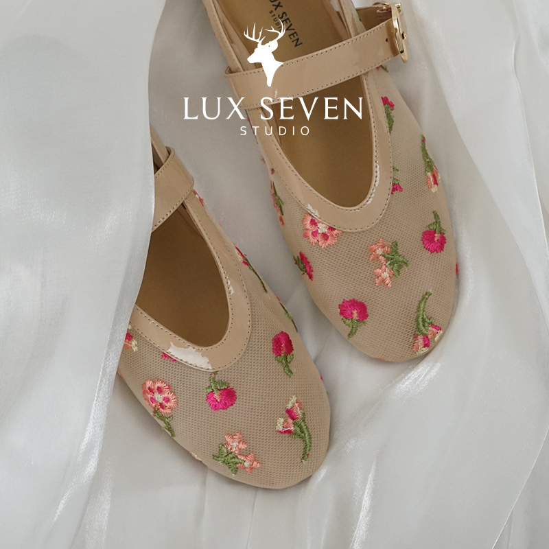 【狂欢价】邂逅温柔仙女风 绝美花朵轻柔网纱芭蕾玛丽珍鞋女