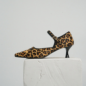 女高跟鞋 Lux 复古玛丽珍鞋 小猫跟中跟单鞋 Seven豹纹控好美 法式