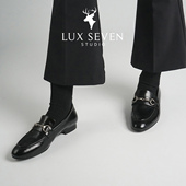 Lux 女单鞋 Seven复古油蜡牛皮手工马衔扣百搭平底乐福鞋 女小皮鞋