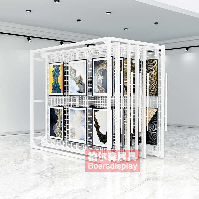 挂画展架抽拉油画装饰画婚纱照相框国画推拉样品展示架立式落地式