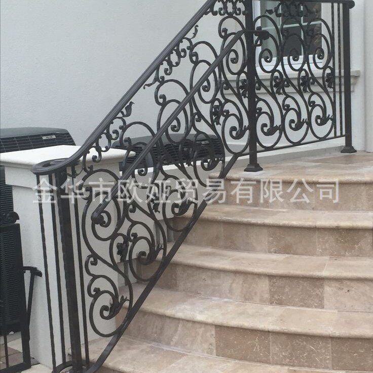 锻打铁艺栏杆扶手护栏户外扶手防护栏锻打铁艺法式镀锌门窗雨棚