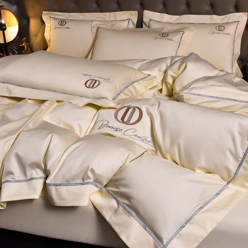 A高级感双股母婴级长绒棉床上四件套全棉100纯棉被套床单款高档品